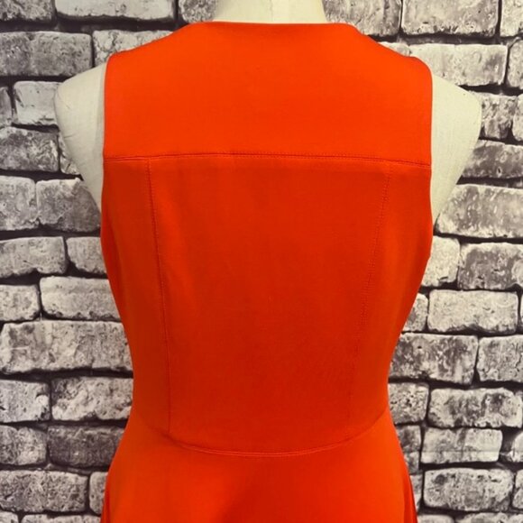 Vince Camuto Orange Sleeveless Full Zip Dress Size 8 - Picture 9 of 12